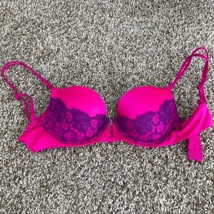 Pink Laced Pushup Bra